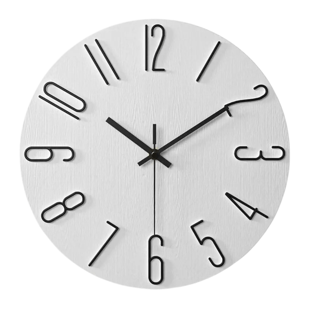 ScandiClock – Minimalistisk Trævægur med Stille Quartz Bevælgelse