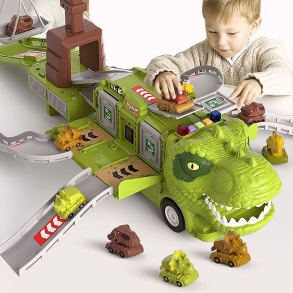 Dinosaur Adventure Toy – Realistic T-Rex & Triceratops Figures with Light and Sound Effects