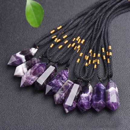 Amethyst Pendant Necklace – Natural Crystal Design with Elegant Adjustable Chain