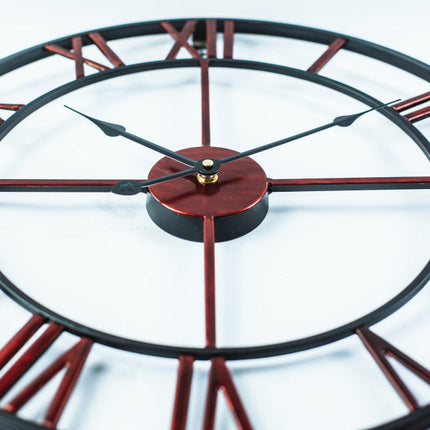 Wall Clock – Large Retro Metal Design with Vintage-Inspired Aesthetic for Stylish Interiors