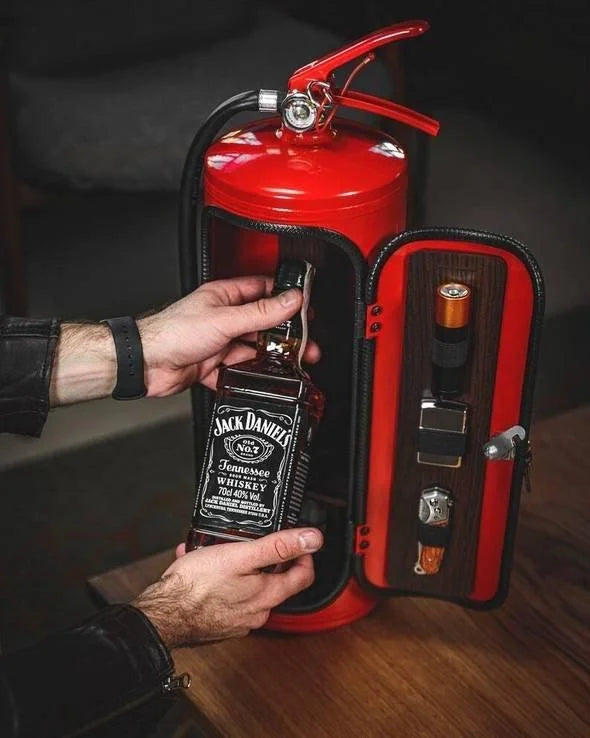 Hidden Mini Bar – Stylish Concealed Storage with Unique Fire Extinguisher Design