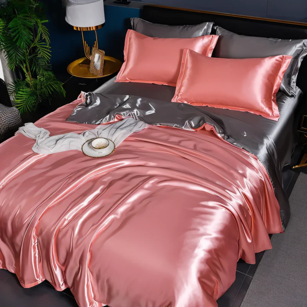 SilkLuxe – Satin Dynebetrækssæt Åndbart & Silkeblødt