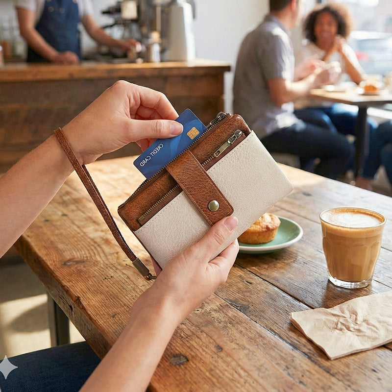 Portefeuille Tri-Fold Anti-RFID | Design Spacieux et Sécurisé pour Femmes