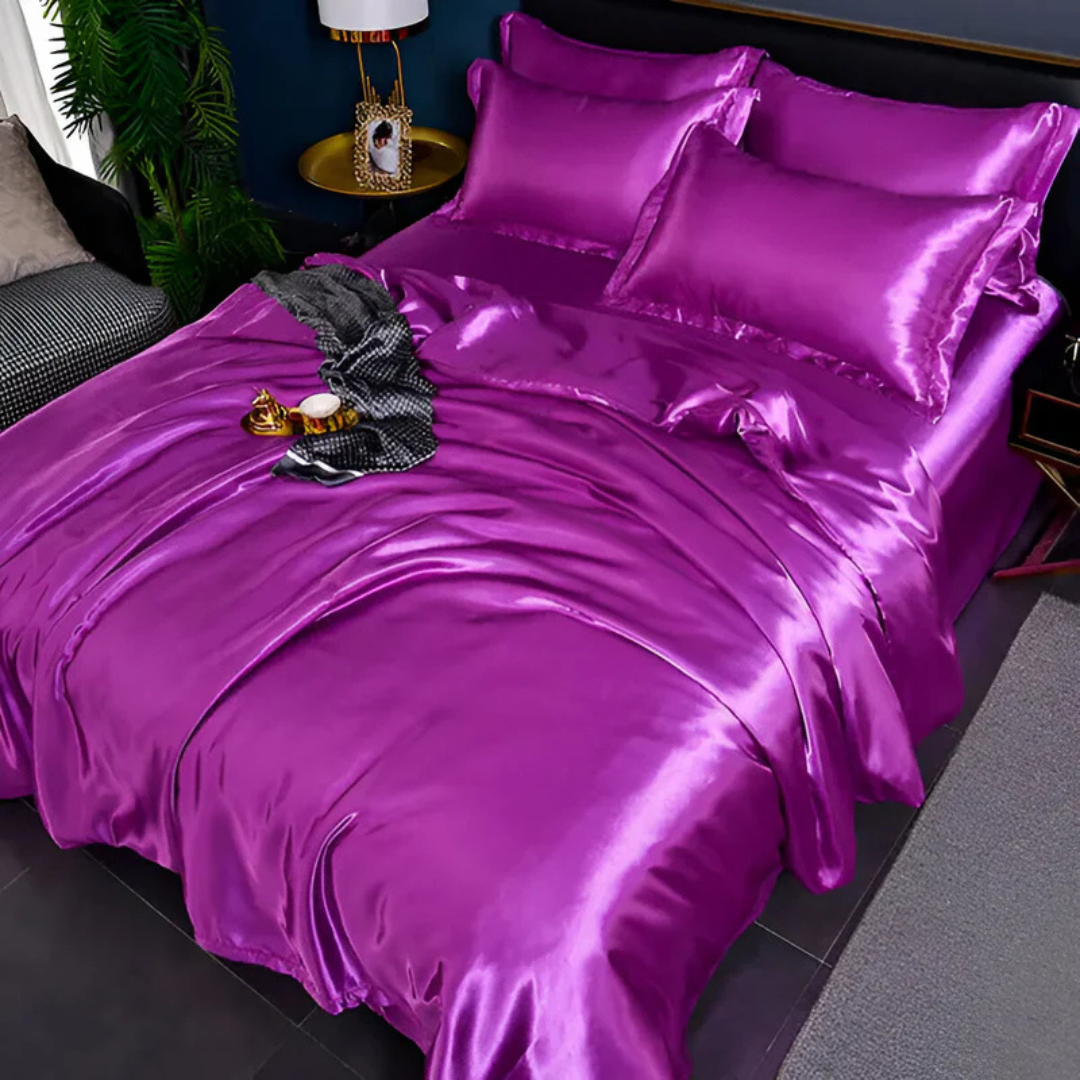 SilkLuxe – Satin Dynebetrækssæt Åndbart & Silkeblødt