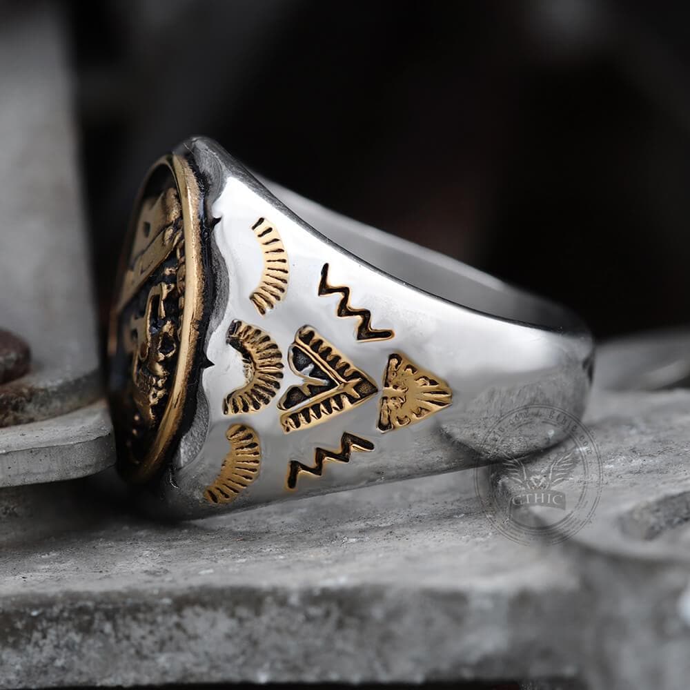 1936 Hobo Nickels Liberty Stainless Steel Skull Ring 5