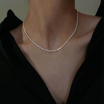 Silver Necklace – Minimalist 925 Sterling Design with Elegant High-Polish Finish