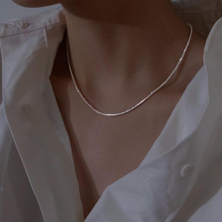 Silver Necklace – Minimalist 925 Sterling Design with Elegant High-Polish Finish