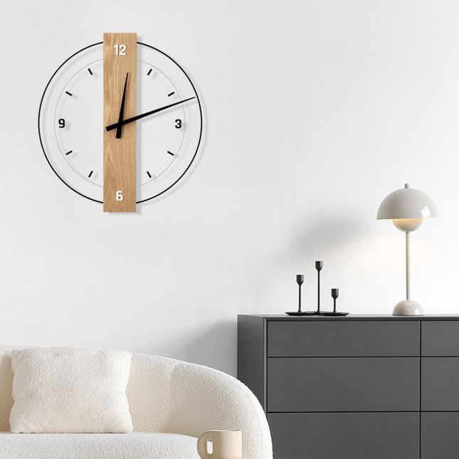 Wooden Wall Clock – Silent Quartz Movement & Elegant Decorative Design for Any Room