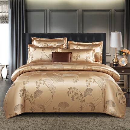Luxury Satin Jacquard Duvet Cover Set with Soft Breathable Comfort for Stylish Bedrooms