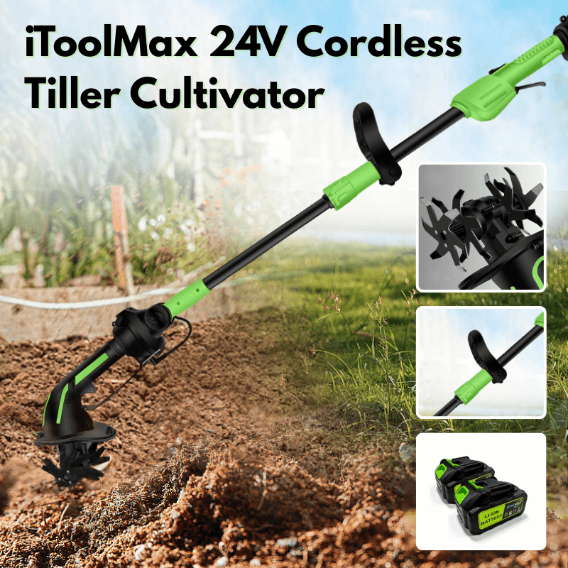 2-IN-1 Cordless Tiller & Cultivator with Extension Pole 2