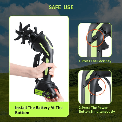 2-IN-1 Cordless Tiller & Cultivator with Extension Pole 6