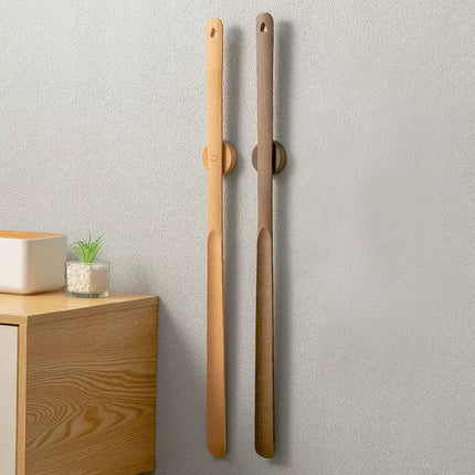 20-Inch Long Handled Shoehorn - Premium Beech Wood with Magnetic Wall Mount 2