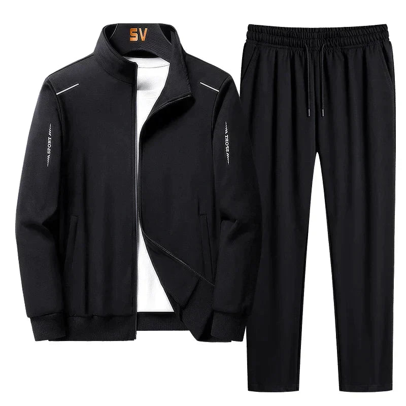 Ensemble survêtement homme – veste et pantalon en polyester léger avec coupe confortable