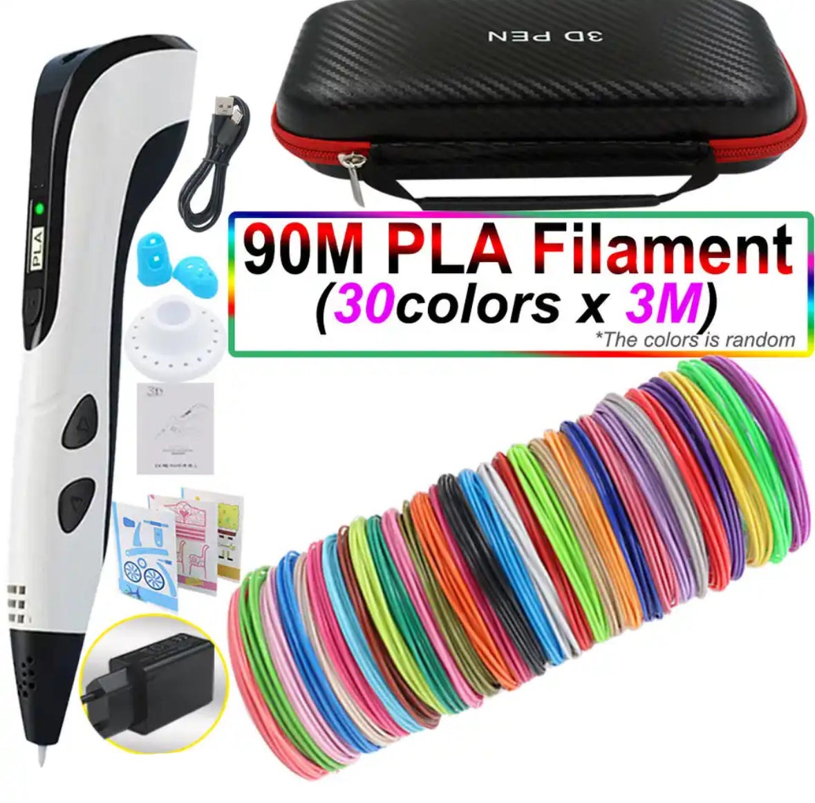 3D Printing Pen Set – Easy-Control Drawing Tool with PLA Filament & LED Display