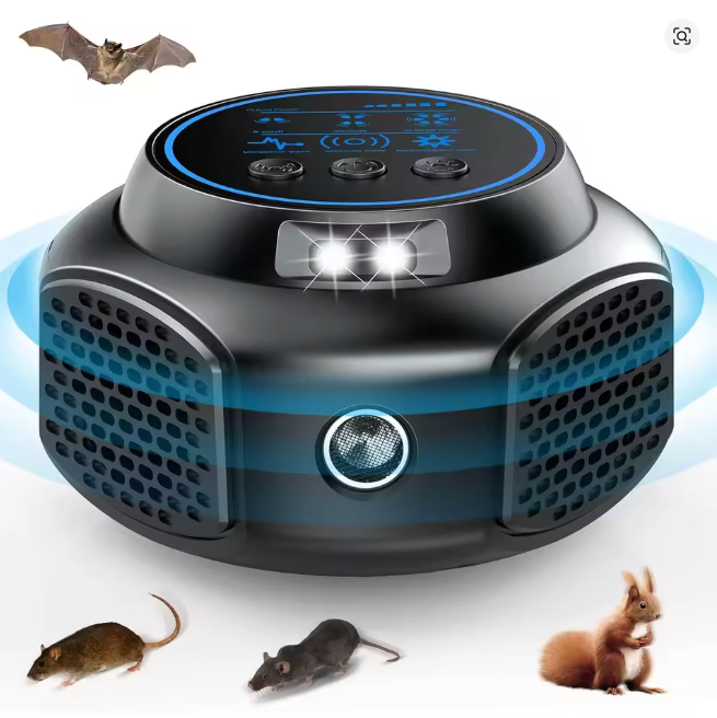 Ultrasonic Pest Repeller – 360° Indoor Mouse and Rodent Repellent with LED Strobe
