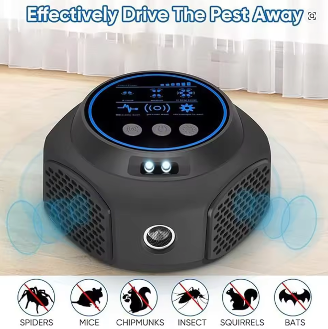 Ultrasonic Pest Repeller – 360° Indoor Mouse and Rodent Repellent with LED Strobe
