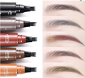2-Pack Microblading Eyebrow Pens – Waterproof 4-Tip Brow Pens for Hair-Like Strokes