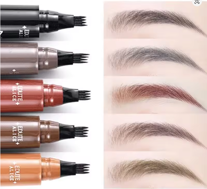 2-Pack Microblading Eyebrow Pens – Waterproof 4-Tip Brow Pens for Hair-Like Strokes