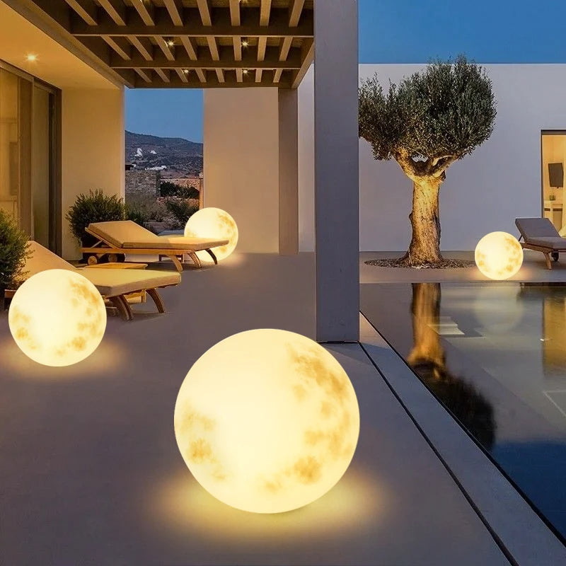 Devako MoonlitOasis – Gartenlampe in Mondform für stimmungsvolle Außenbeleuchtung