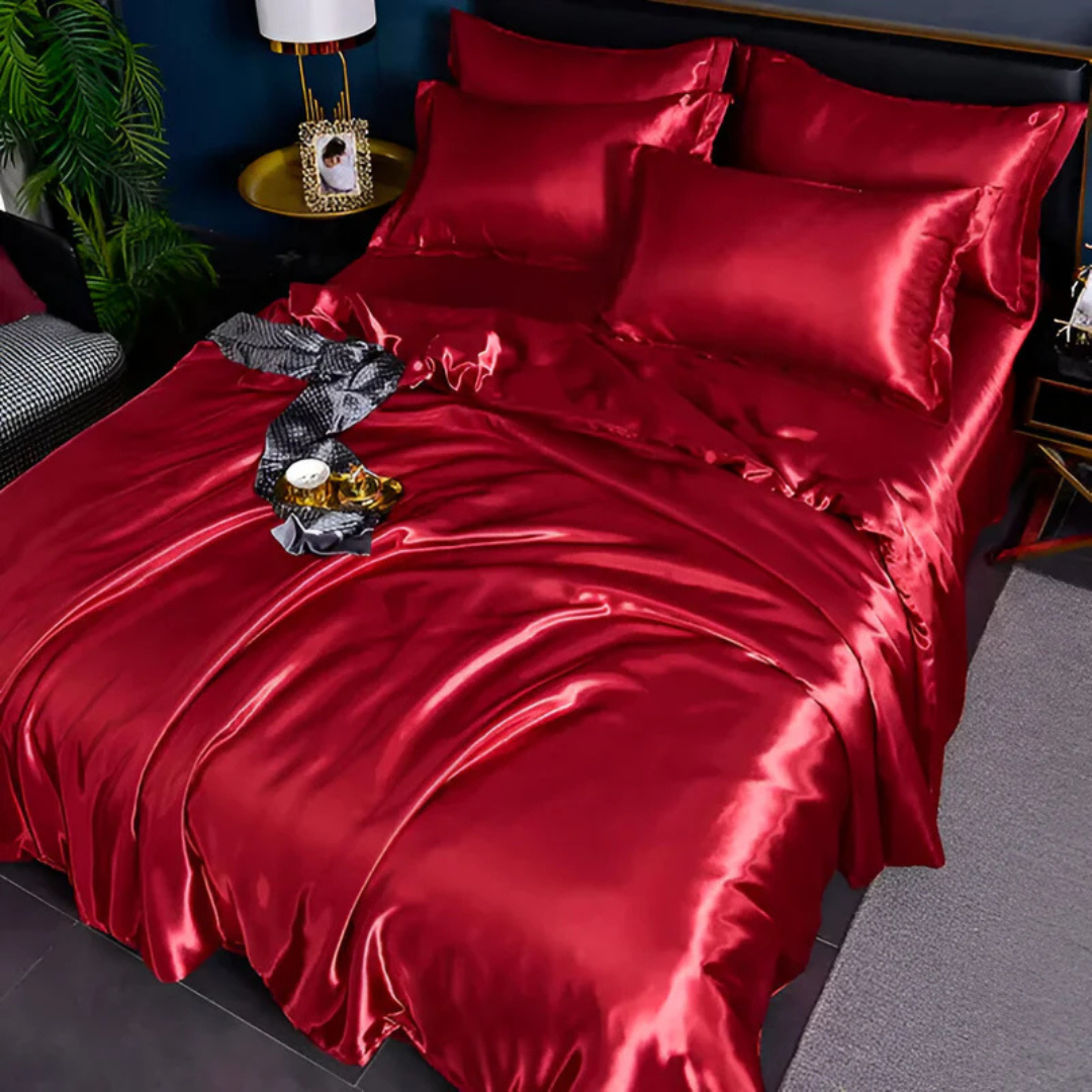 SilkLuxe – Satin Dynebetrækssæt Åndbart & Silkeblødt