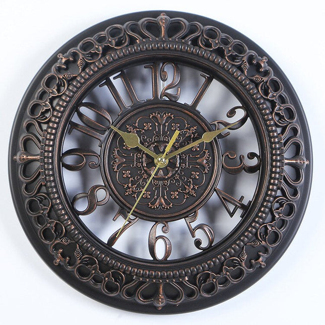 Wall Clock – Vintage Metal-Glass Design with Silent Quartz Movement for Classic Interiors