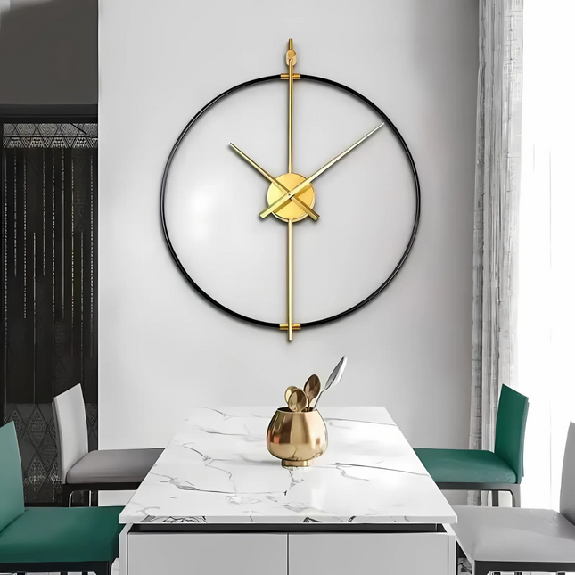 Wall Clock – Large Wooden-Inspired Design with Silent Quartz Movement for Stylish Interiors