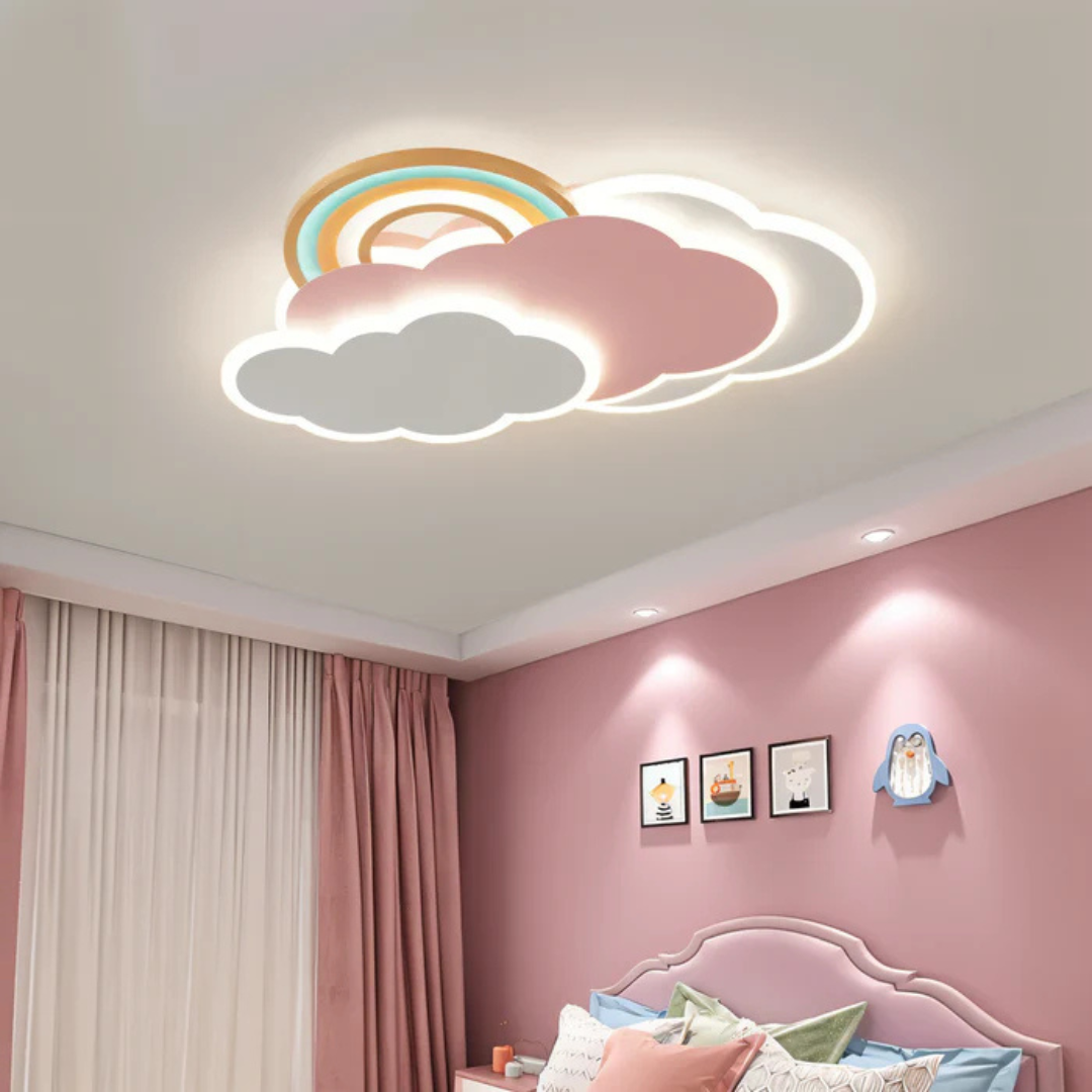 PinkyGlow – LED Loftlampe med Regnbueeffekt til Børneværelse