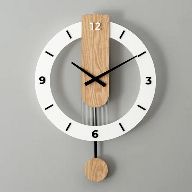 Wall Clock – Large Modern Wooden-Acrylic Design with Precise Quartz Movement