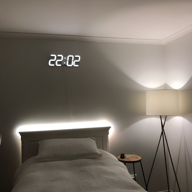 LED Wall Clock – Modern 3D Digital Display with Adjustable Lighting for Stylish Interiors