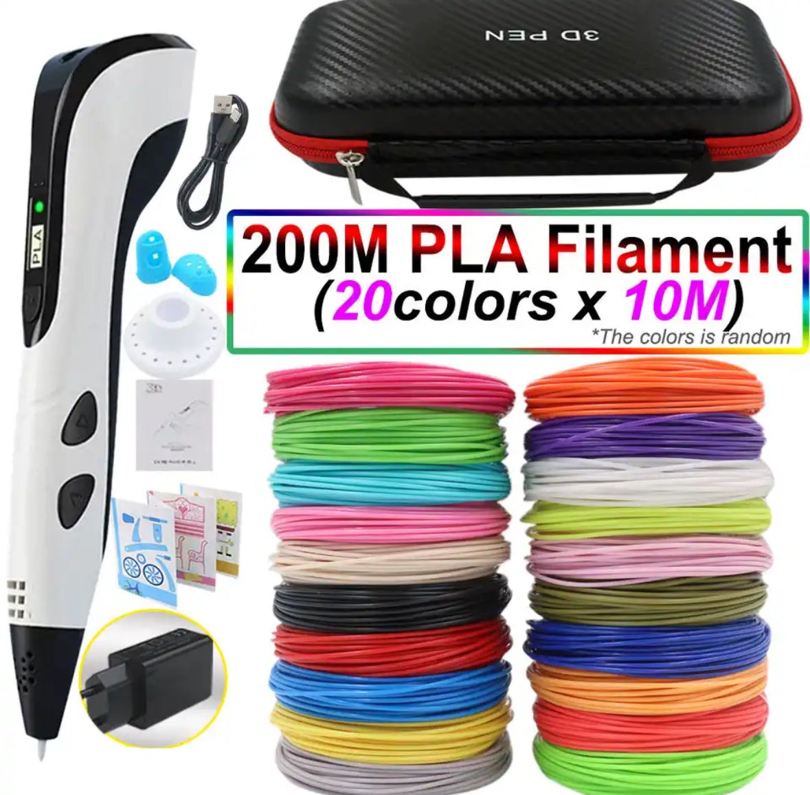 3D Printing Pen Set – Easy-Control Drawing Tool with PLA Filament & LED Display