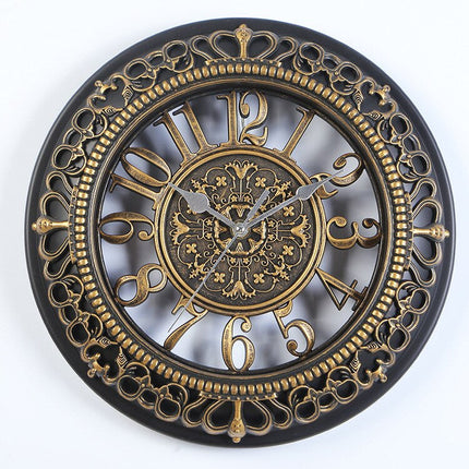 Wall Clock – Vintage Metal-Glass Design with Silent Quartz Movement for Classic Interiors