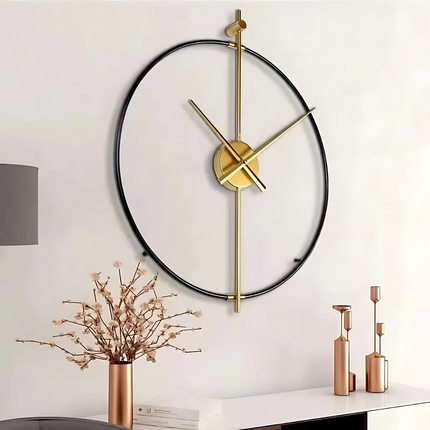 Wall Clock – Large Wooden-Inspired Design with Silent Quartz Movement for Stylish Interiors