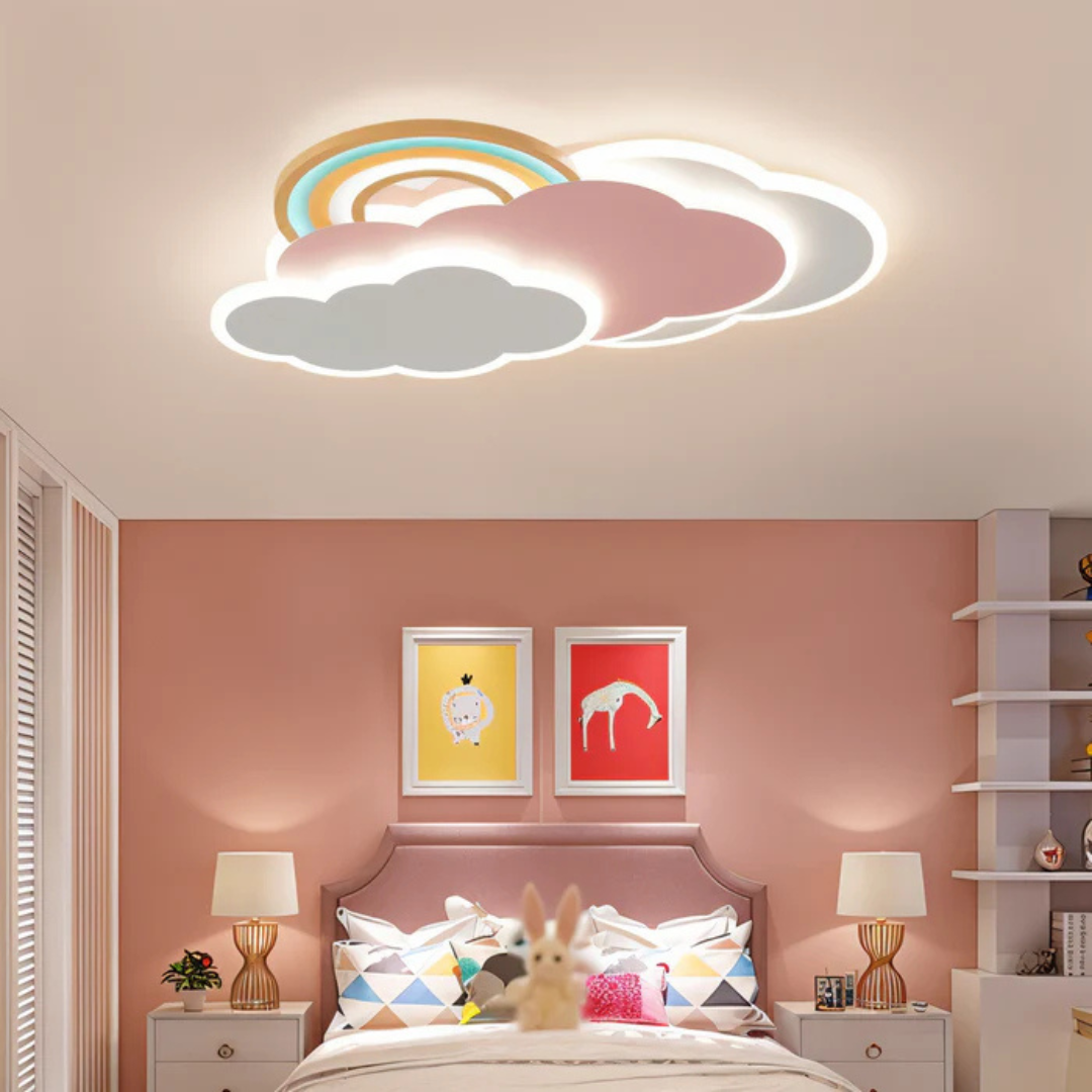 PinkyGlow – LED Loftlampe med Regnbueeffekt til Børneværelse