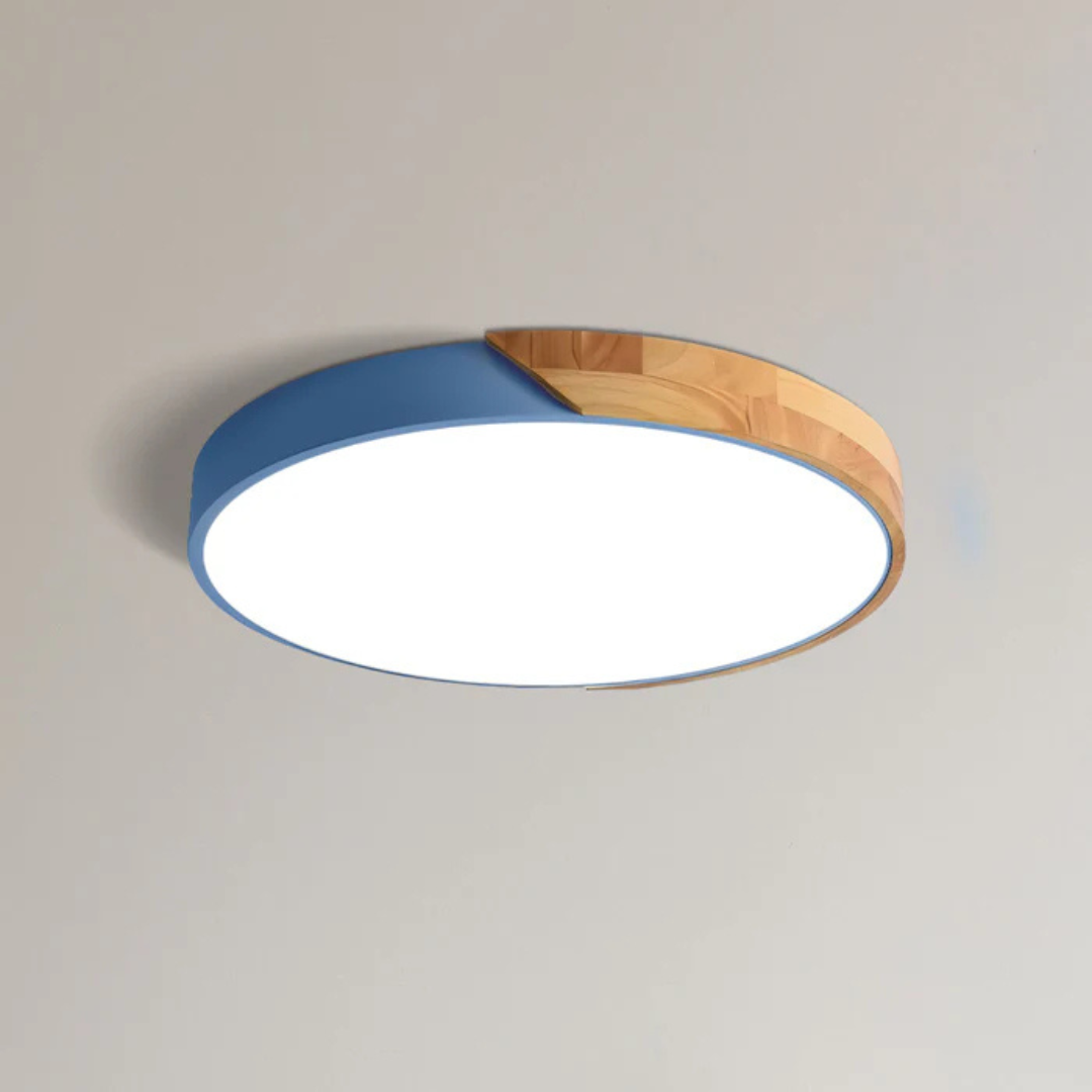 Delos – Scandinavisk Træ LED Plafondlampe med Energieffektiv Belysning