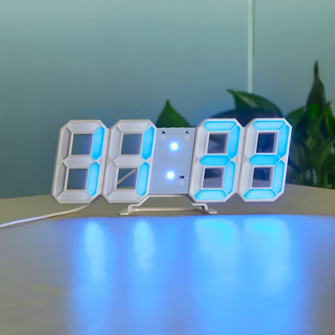 Nyvox – Moderne 3D LED Digital Vægur med Lysdisplay