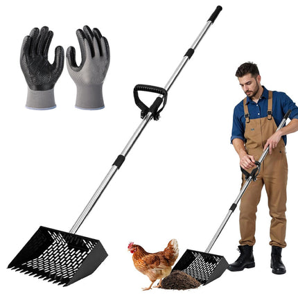 3 in 1 Metal Poop Scooper & Rake & Screen, For Chickens, Dogs, Horses, and Cats 0