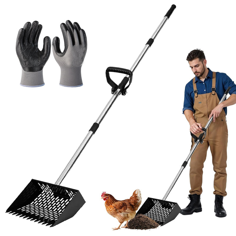 3 in 1 Metal Poop Scooper & Rake & Screen, For Chickens, Dogs, Horses, and Cats 0