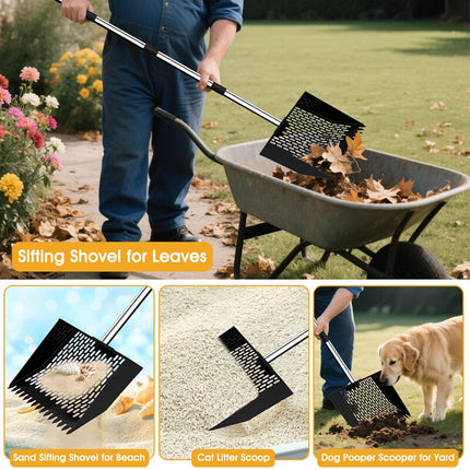 3 in 1 Metal Poop Scooper & Rake & Screen, For Chickens, Dogs, Horses, and Cats 1