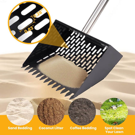3 in 1 Metal Poop Scooper & Rake & Screen, For Chickens, Dogs, Horses, and Cats 4