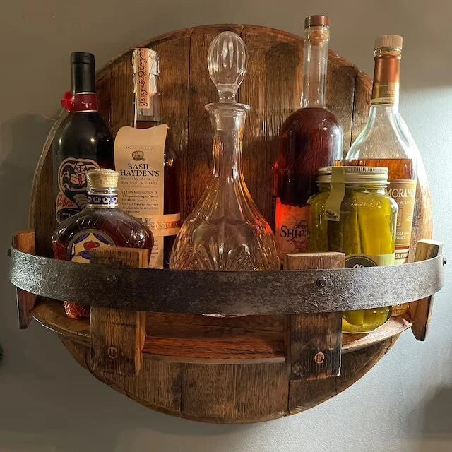 Wooden Beverage Display Stand – Sturdy Decorative Rack with Elegant Design
