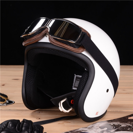 Vintage Leather Motorcycle Goggles – Shatter-Resistant Lenses & Secure Comfortable Fit