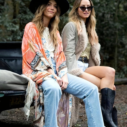 Summer Kimono Cover-Up – Lightweight Flowing Beach Layer with Open Design