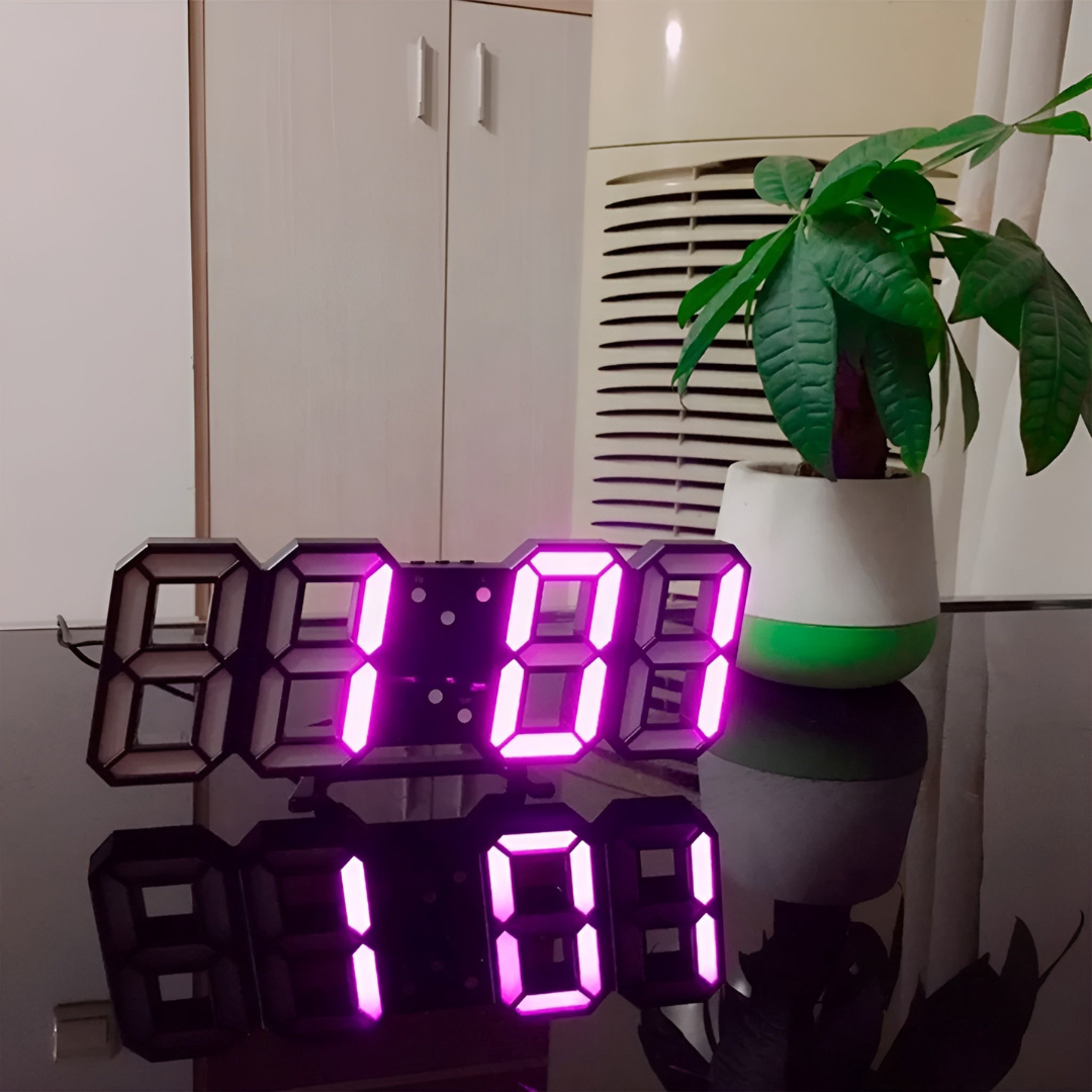 Nyvox – Moderne 3D LED Digital Vægur med Lysdisplay