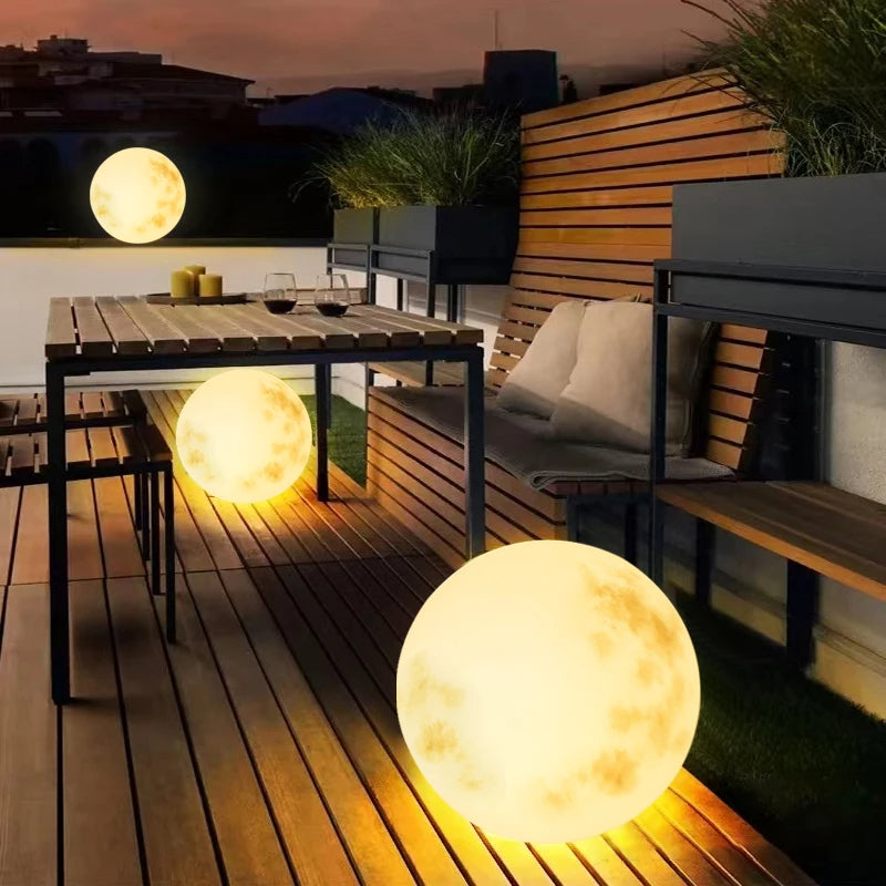 Devako MoonlitOasis – Gartenlampe in Mondform für stimmungsvolle Außenbeleuchtung