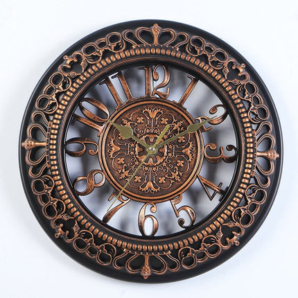 Wall Clock – Vintage Metal-Glass Design with Silent Quartz Movement for Classic Interiors