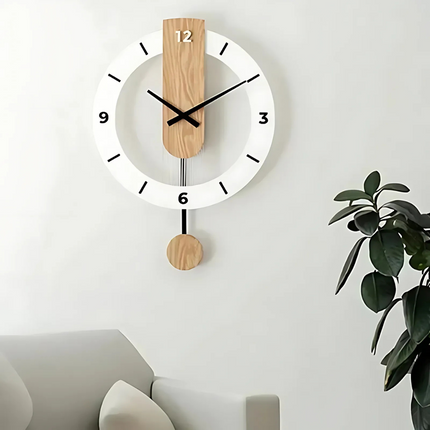 Wall Clock – Large Modern Wooden-Acrylic Design with Precise Quartz Movement