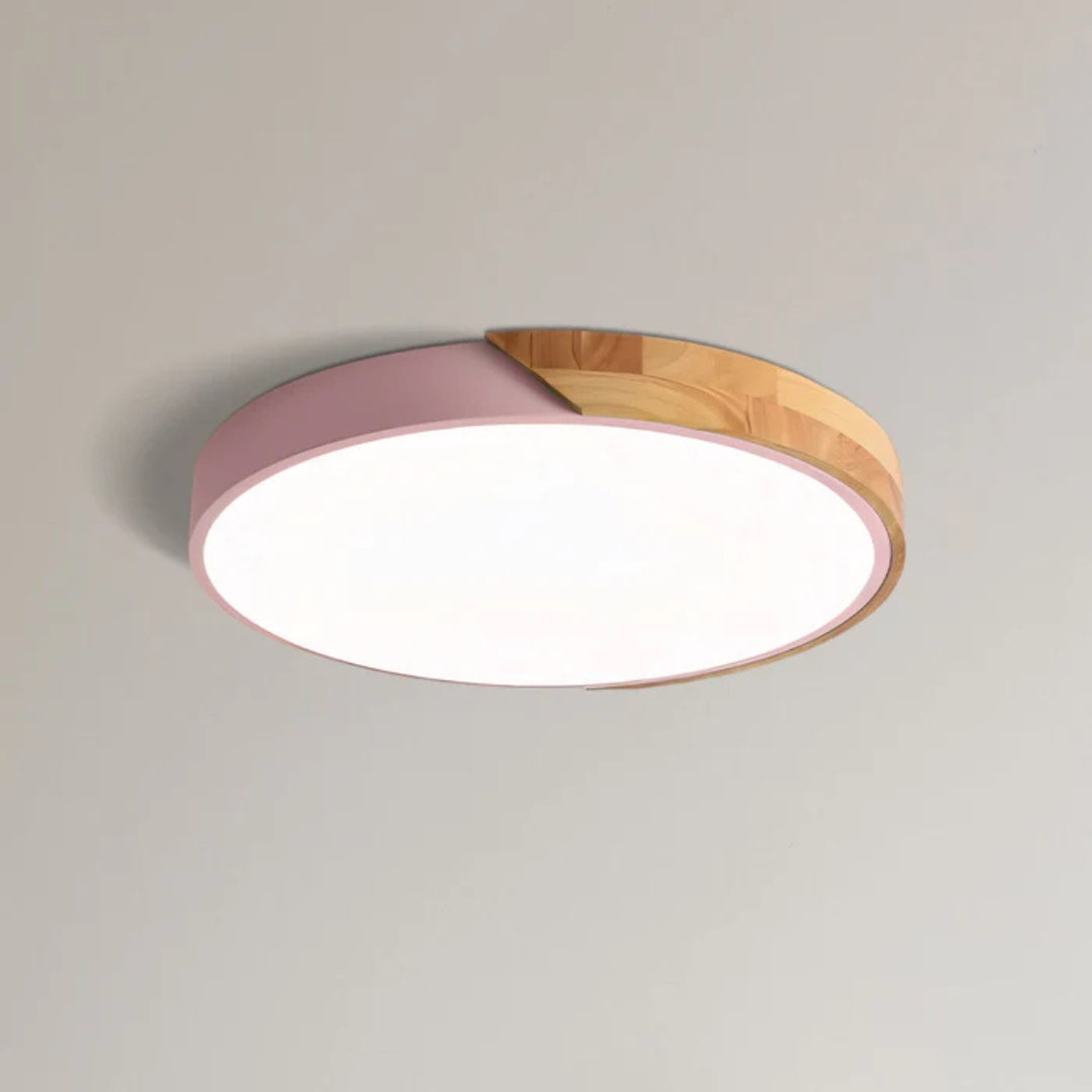 Delos – Scandinavisk Træ LED Plafondlampe med Energieffektiv Belysning