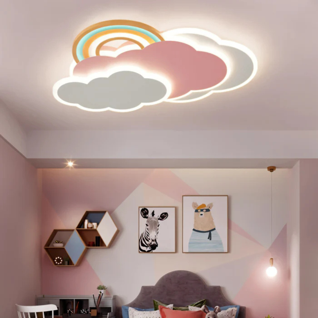PinkyGlow – LED Loftlampe med Regnbueeffekt til Børneværelse