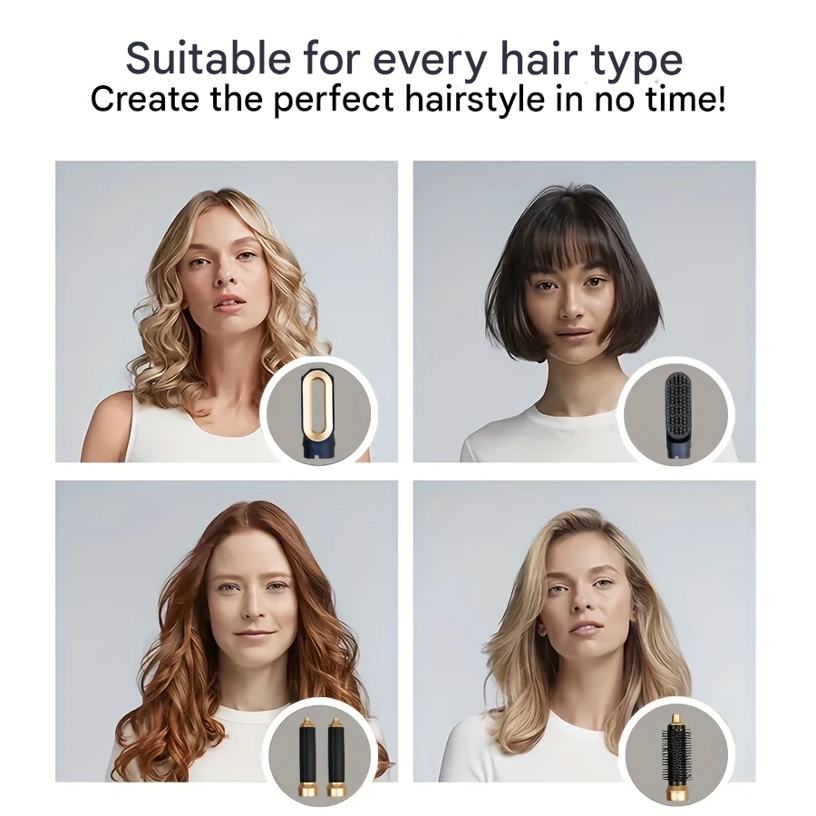 5-in-1 Multi Hair Styler with 1000W Ionic Technology for Drying, Curling, and Straightening 2