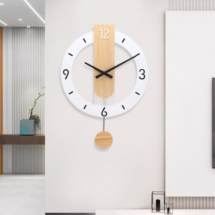 Wall Clock – Large Modern Wooden-Acrylic Design with Precise Quartz Movement